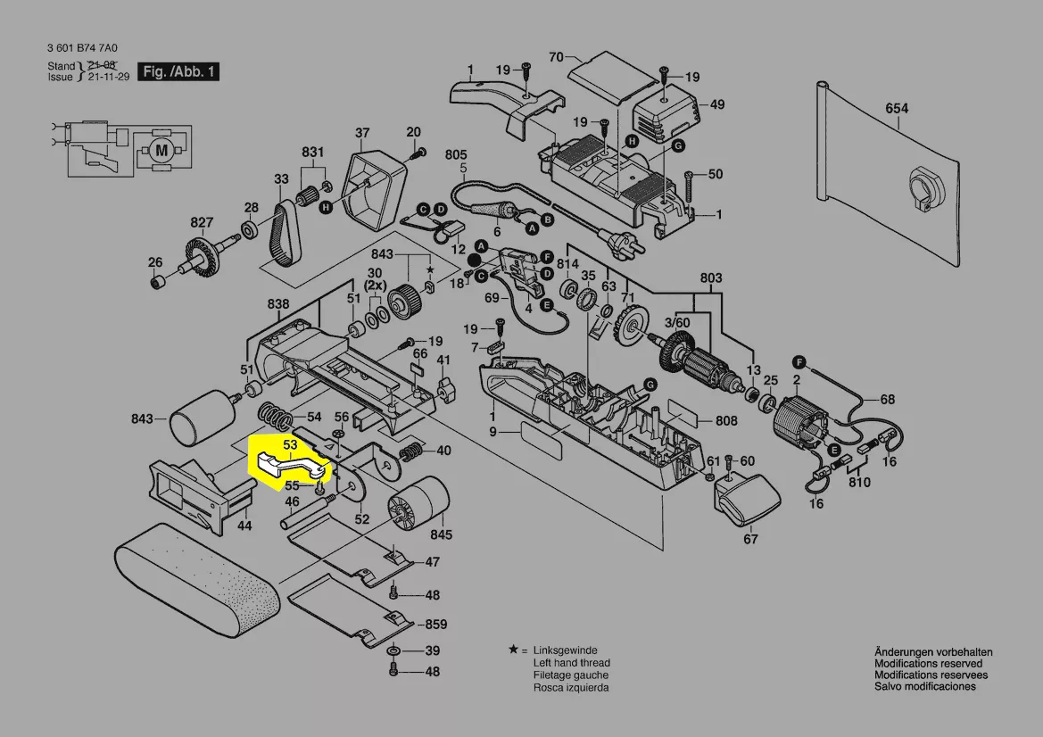 Levier de tension pour PBS 75 A, PBS 75 AE, PBS 75, GBS 75 AE